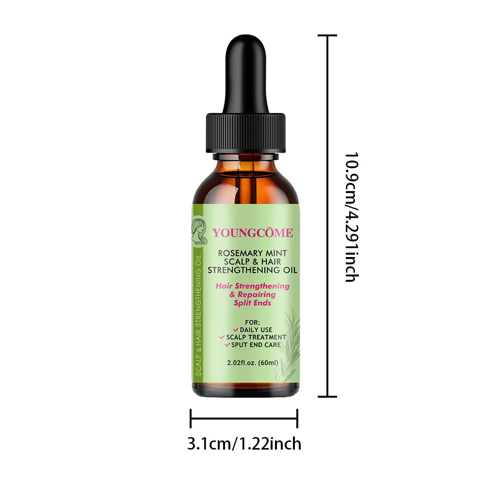 Rosemary Mint Hair Growth Oil Preventing Hair Dryness Split Moisturizing Gentle Nourishing Soft Glossy Organics Hair Care Oil