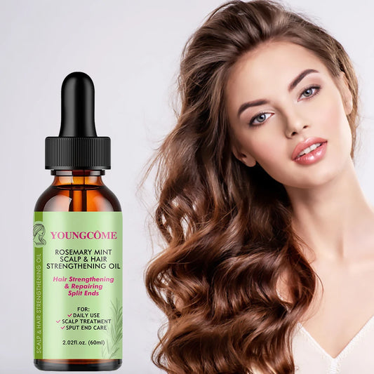Rosemary Mint Hair Growth Oil Preventing Hair Dryness Split Moisturizing Gentle Nourishing Soft Glossy Organics Hair Care Oil