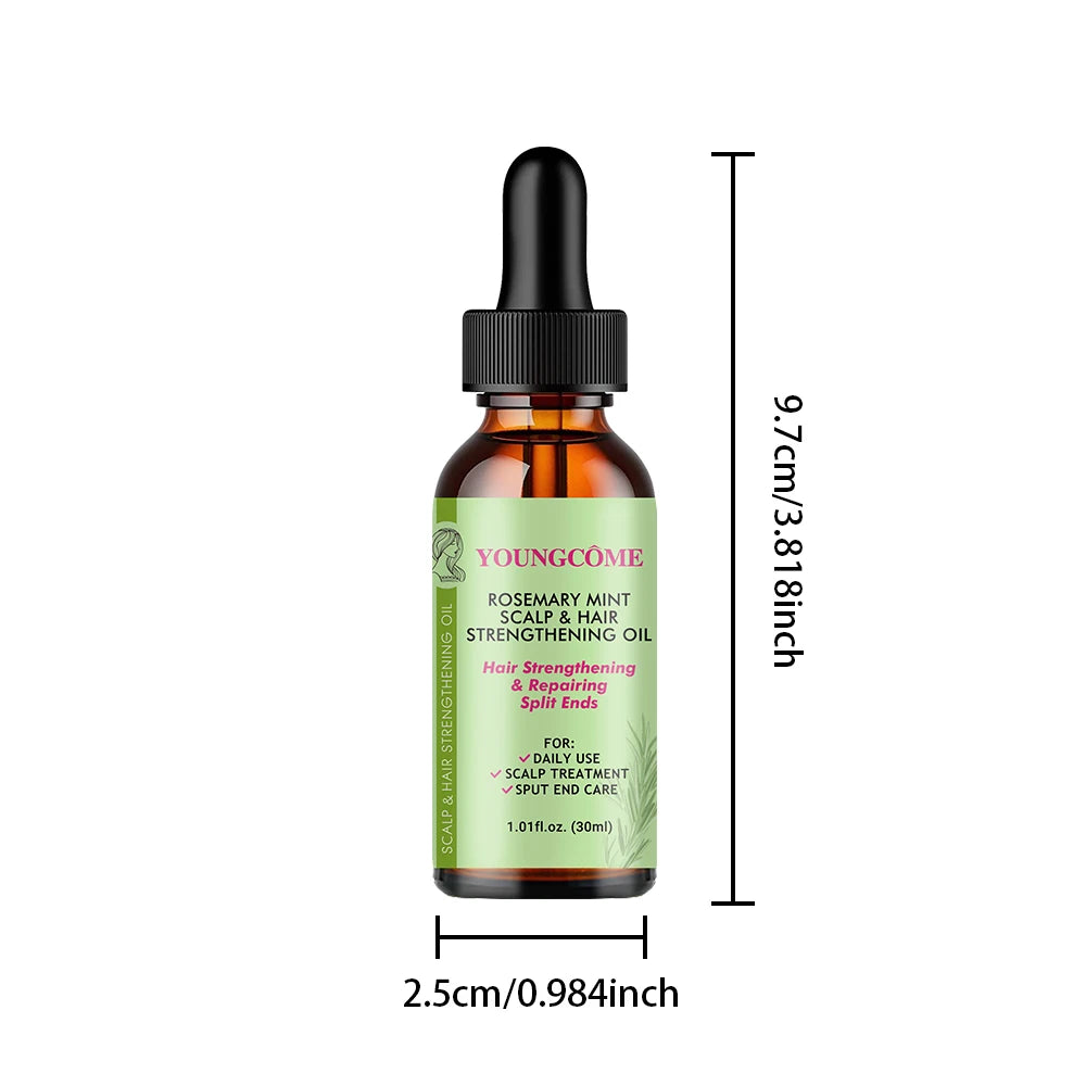Rosemary Mint Hair Growth Oil Preventing Hair Dryness Split Moisturizing Gentle Nourishing Soft Glossy Organics Hair Care Oil